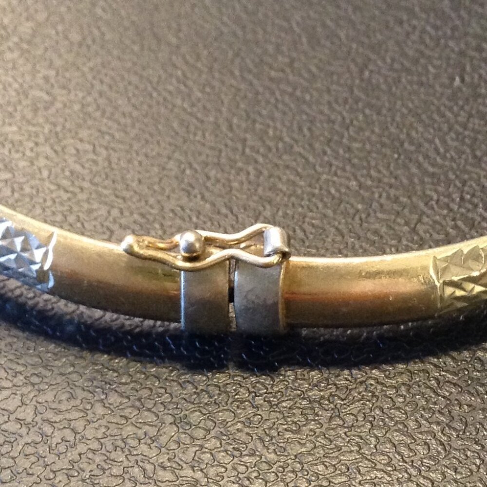 VTG 925/Gold filled Bangle Bracelet U2010KAU hinged, Affordable Luxury, Stylish - Picture 4 of 6
